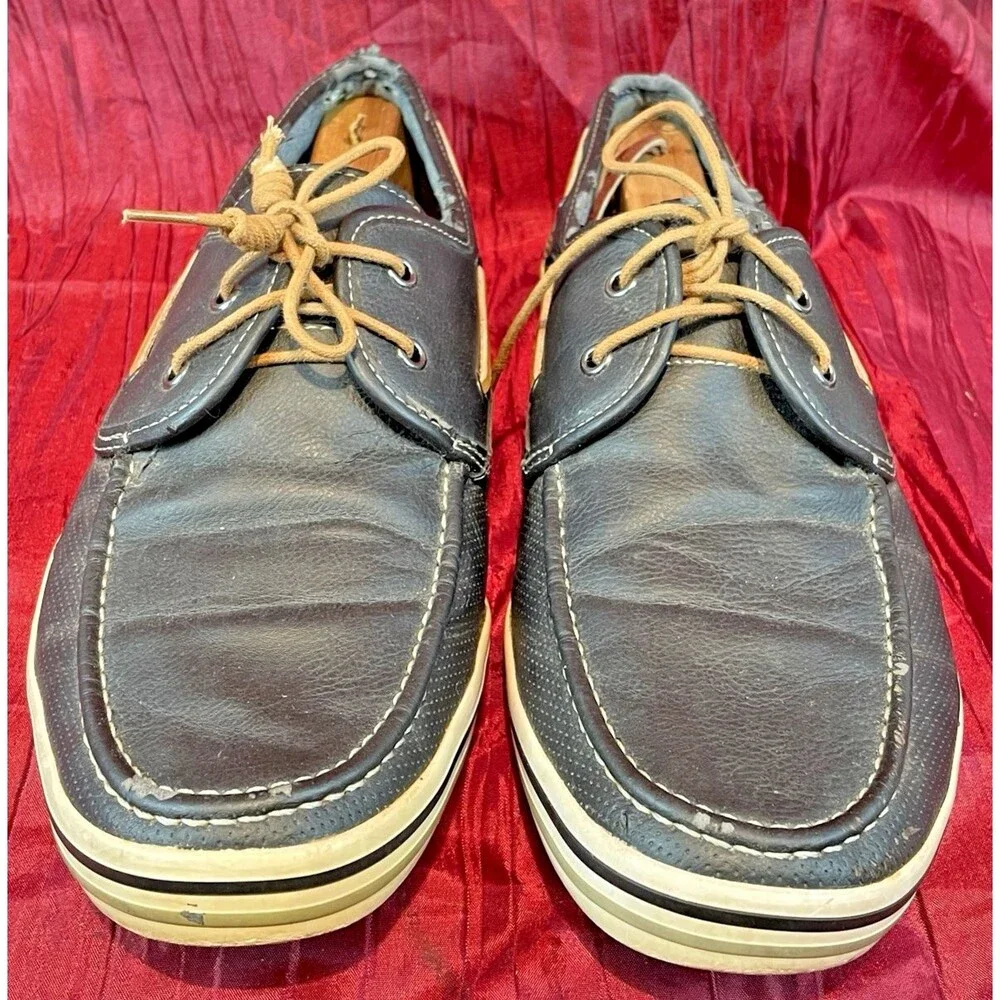 Mens ALDO  Black 2 Eyelet Deck Boat Shoes Loafers sz 10
